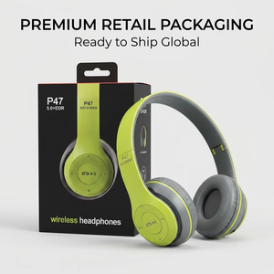 P47 Foldable Wireless Over Ear Headphones V5.4 Soft Padded Earcup Handsfree Mic Lightweight Music Headset - Product Image 4