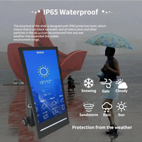 Afficheur numérique extérieur LCD portable de 43 pouces, haute luminosité, lisible en plein soleil, étanche IP65, alimenté par batterie 50Ah, pour la vente au détail