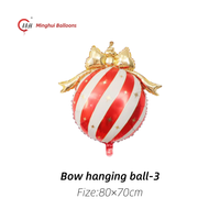 Ballons Minghui, ballon suspendu à rayures multicolores, ballon en feuille d'aluminium pour la décoration de Noël et le Nouvel An, pour la décoration de fête à domicile