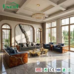 Set di Divani in Legno di Palissandro di Lusso Italiano, Ispirato al Kintsugi, Arredamento per Soggiorno con Intarsi Dorati Lucidi per Progetti di Ville di Lusso - Product Image 2
