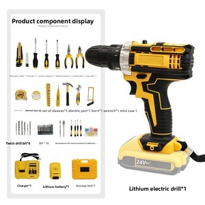 Perceuse sans fil rechargeable, ensemble d'outils électriques, tournevis à percussion, vitesse variable, batterie lithium 10 mm 2,0 Ah - Product Image 2