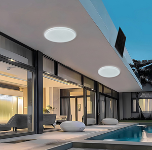 Đèn Panel LED chống nước IP65 350mm, 180 LED, đèn năng lượng mặt trời trang trí sân vườn, điều khiển từ xa, dùng trong nhà/ngoài trời, chất liệu PC, lắp trần - Product Image 4