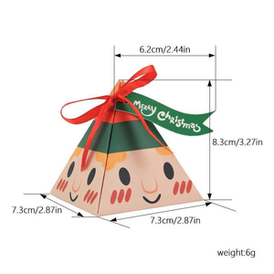 Sac cadeau pour bébé en éponge pliable triangulaire recyclable avec doublure, motif Père Noël, rennes, bonhomme de neige, elfes, ruban et étiquette - Product Image 6
