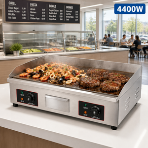 Extra Large 730mm Electric <b>Flat</b> <b>Top</b> <b>Griddle</b> 4400W Industrial Grade Stainless Steel Countertop <b>Griddle</b> for Canteen and Hotel - Product Image 1