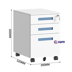 Cassettiera Mobile in Acciaio a 3 Cassetti Stile Industriale, Armadietto Portadocumenti in Metallo Resistente da Scrivania per <span class=keywords><strong>Studio</strong></span> Architettonico - Product Image 3