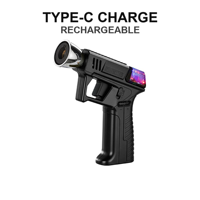 Briquet torche moderne en forme de pistolet, coupe-vent, rechargeable, durable, avec recharge Type-C, au gaz butane, pour barbecue, camping et cuisinière de cuisine