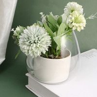 Bol de terrarium en verre de table à haute teneur en borosilicate en gros Vase oblique Pot de jardinière pour les plantes d'air succulentes en mousse