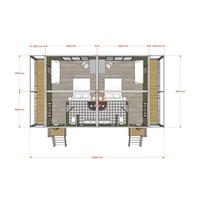 Maison conteneur villa moderne mobile préfabriquée de luxe chambre simple 2 en 1 villa en kit plat préfabriquée en acier léger avec toit à pignon
