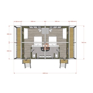 <span class=keywords><strong>Maison</strong></span> conteneur plat préfabriquée de luxe de 40 pieds Conception des fournisseurs avec <span class=keywords><strong>2</strong></span> <span class=keywords><strong>chambres</strong></span> simples pour appartement hôtel centre de villégiature fabriqué en acier - Product Image 6