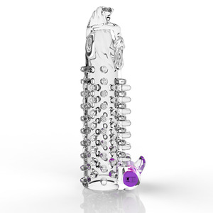 Condón de cristal, más grueso y más largo, punto G, condón de partículas grandes, retraso de vibración, anillo para pene, productos para adultos - Product Image 5