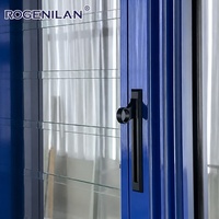 ROGENILAN - Ventana de Aluminio con Aislamiento Térmico Manual de Nuevo Estilo, Ventana con Persianas de Doble Vidrio Templado para Exteriores