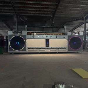 Remorque alimentaire géante de 1,5 m en acier inoxydable en forme de boombox rétro - <span class=keywords><strong>Bar</strong></span> extérieur multifonctionnel pour boissons et collations, unité tractable - Product Image 4