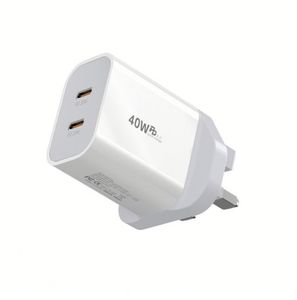 AU US UK EU <b>Plug</b> PD 40W Dual 20W <b>USB</b> C Port Fast Type c <b>Wall</b> Charger for Mobile Phone - Product Image 2