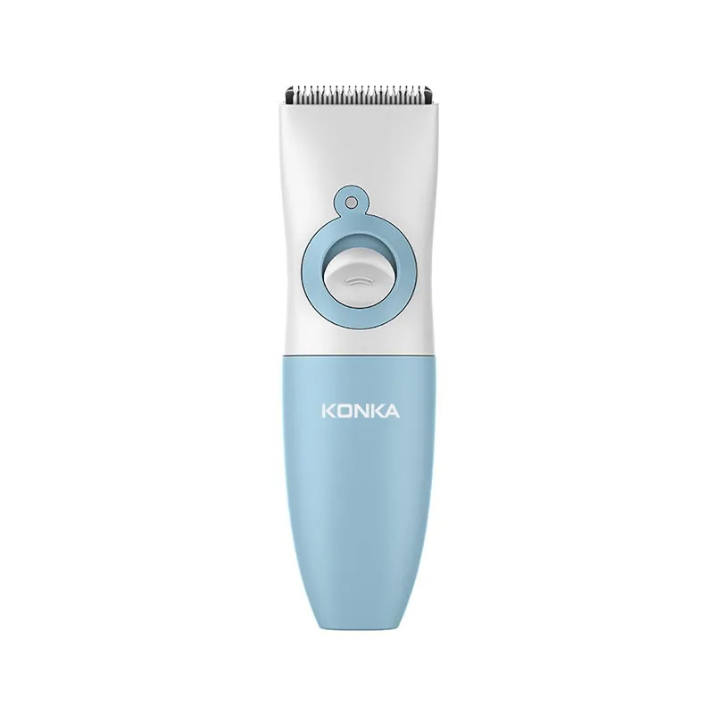 KONKA-cortadora de pelo eléctrica con USB para bebé, maquinilla de afeitar de acero y cerámica, IPX7 resistente al agua, con batería de 320mAh, color blanco