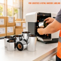 Ruban de transfert thermique en résine TTR pour autocollants synthétiques en PET, ruban d'imprimante à codes-barres/étiquettes résistant aux rayures, noir 110 mm X