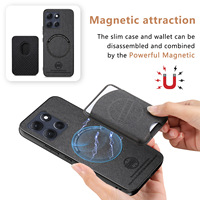 Étui de téléphone en cuir PU gaufré de qualité supérieure avec porte-cartes magnétique et support anneau pour Motorola G56 G75 Edge 60Pro – Housse de protection
