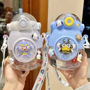 900ml Space Capsule Design Children's Straw <b>Drinkware</b> Large-Capacity Cartoon Plastic Belly Water Bottle Accessory Applicable - Product Image 4