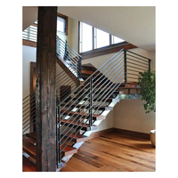 Offre Spéciale en usine Design moderne intérieur Mono Stringer escalier appartement escalier bande de roulement contremarche en bois massif U L forme escalier