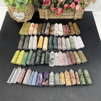 Mixed Crystal Point Natürlicher Reiki Stein Rosa Turmalin Klarer Quarz turm zur Heilung