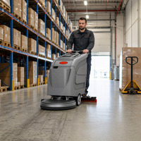 Nettoyeur de sol industriel CleanHorse X1, machine à nettoyer les sols d'usine, batterie, marche à pied, 530 mm, 24 V, 85 Ah, équipement de nettoyage d'entrepôt