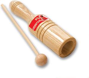 Gelsonlab HS-G4-3 Percussion Plus Ton Bloc Unique <span class=keywords><strong>Bois</strong></span>é <span class=keywords><strong>Agogo</strong></span> avec Batteur - Product Image 1