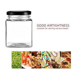 Pot en verre carré vide de 50 ml, 200 ml, 500 ml, 750 ml avec couvercle en étain hermétique pour aliments, confiture, miel, <span class=keywords><strong>cornichons</strong></span> - Product Image 2