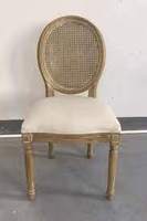 Accoudoir en tissu de couleur Antique, chaise Louis en rotin, bras de salle à manger en bois de caoutchouc massif, chaise empilée pour événement de mariage