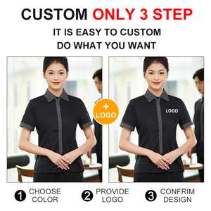 Nuevas Camisas con Logotipo Personalizado al por Mayor para Camareros, Uniformes para Trabajadores de Hoteles y Restaurantes, Camisas Ajustadas para Camareros - Product Image 4