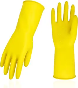 Sarung tangan rumah tangga dapat digunakan kembali, sarung tangan pencuci piring karet, ketebalan ekstra, lengan panjang, pembersihan dapur, bekerja, berkebun