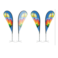 Drapeau publicitaire extérieur en forme de goutte d'eau, double face, impression numérique, tissu polyester, pour promotion d'événements et salons professionnels