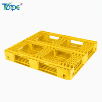 Palette en plastique HDPE 1200*1200mm, couleur personnalisée, à plateau plat, 9 pieds, anti-humidité et anti-poussière, pour la logistique