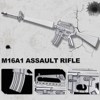 Piececool M16A1 Rifle de Asalto HP349-SK, Rompecabezas Metálico 3D de Alta Calidad, Juguete de Metal para Adultos Unisex