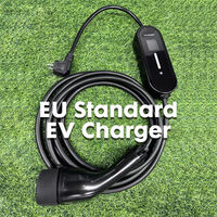 Chargeur EV portable Type 2 3,5/7 kW 16A/32A EVSE avec écran LCD, courant réglable, IP54, câble de 5 m, mode 2, chargeur de voiture domestique OEM ODM