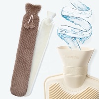 Bouteille d'eau chaude 2L Extra Large Long en caoutchouc couverture souple pour le cou et l'épaule avec couverture en peluche