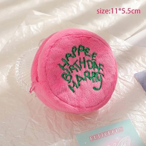 กระเป๋าใส่เหรียญสีชมพูขนาดเล็ก กระเป๋าเก็บสายหูฟัง น่ารัก ลายจุด ขนปุย พกพาสะดวก ใส่เหรียญ ใส่เค้กได้ - Product Image 4