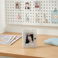 Mini album photo transparent Laser Star de 3 pouces, porte-cartes de visite, organisateur de cartes photo style Ins