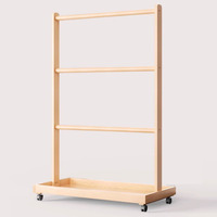 Porte-vêtements pour enfants avec étagère de rangement et tringle de suspension, organisateur de costumes, centre de rangement pour vêtements de bébé avec roulettes