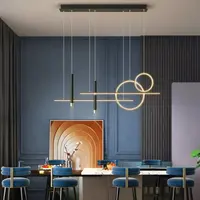 โคมระย้าห้องรับประทานอาหารโมเดิร์นมินิมอลคาเฟ่บาร์โต๊ะตกแต่งโคมไฟนอร์ดิกสร้างสรรค์การออกแบบโคมไฟแขวน LED สีดำ