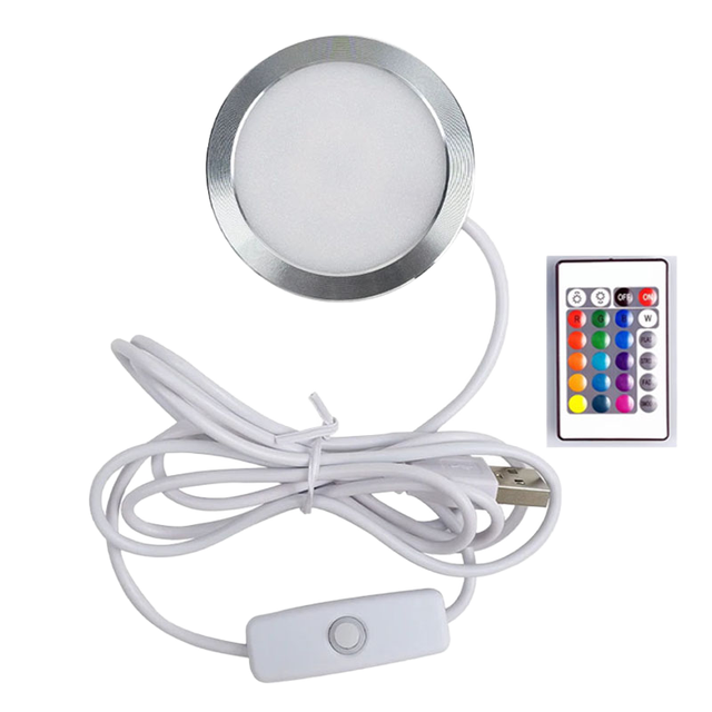 USB 5V Round Light with Plug for 3D Printer Lights Puck Light Remote Control Bambulab Lamp for Bambu Lab LED Lamp Kit 001