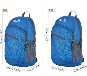 Muestra gratuita de mochila plegable personalizada para hombre y mujer, para exteriores, senderismo, camping y uso diario, hecha de botellas de plástico recicladas - Product Image 4