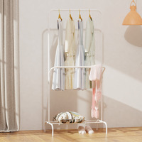 Porte-vêtements métallique double barre détachable à prix réduit, idéal pour salle de bain et usage domestique – Meilleure vente