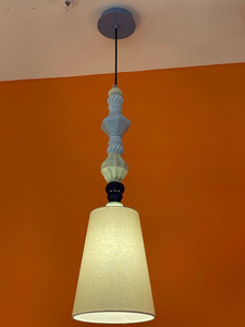 Lámpara Colgante de Cerámica Vintage con Pantalla en Forma de Campana, Fuente de Luz LED, Tamaño Grande - Product Image 4