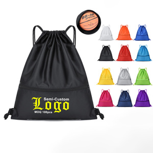 LDSC Wholesale Waterproof Nylon Zipper Drawstring Bags Custom Drawstring Basketball Football Backpack Bag for Sports Travel