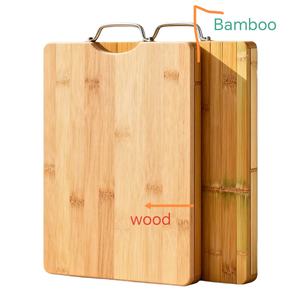 Planche à découper rectangulaire en bambou et bois écologique, antibactérienne, avec trou de suspension, 40 cm - Product Image 2