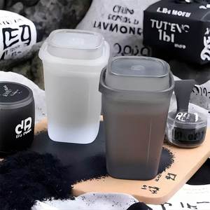 Trending Products 2024 Square Transparent Black Luxury PP 650ml <b>Plastic</b> Milk Tea Juice <b>Cups</b> with Lids - Product Image 4