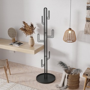 Perchero con Forma de <span class=keywords><strong>Cactus</strong></span> y Base Redonda, Estilo Italiano Minimalista, Organizador de Metal para Recibidor, Entrada, Hogar, Dormitorio, Oficina, Apartamento - Product Image 1