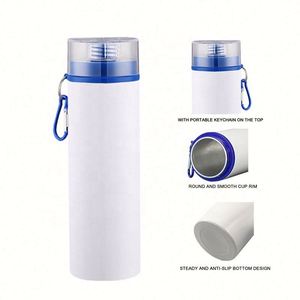 Bouteilles d'eau sport en aluminium de 750 ml en gros avec couvercle anti-fuite et mousqueton, sans BPA, vierges pour sublimation, 25 oz pour la consommation - Product Image 2