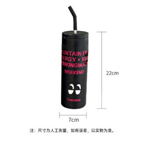Termo de Acero Inoxidable 304, Color Negro y Rosa, Taza con Pajita, <span class=keywords><strong>para</strong></span> Fiestas, Estudiantes, Trabajadores de Oficina, Botella de Agua <span class=keywords><strong>para</strong></span> <span class=keywords><strong>Parejas</strong></span> - Product Image 6