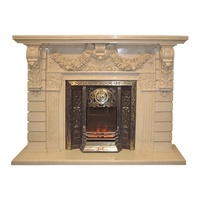 Cheminée électrique en marbre blanc de style européen avec des piliers romains, design moderne pour le salon et la cuisine