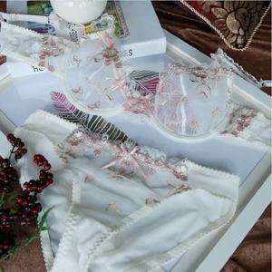 Vente directe d'usine, soutien-gorge à armatures ultra-fin et culotte, ensemble de lingerie en dentelle transparente, lingerie sexy pour filles - Product Image 4